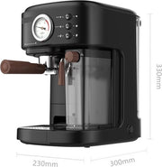 Happyment 3 in 1 Koffiemachine - Koffiezetapparaat - Koffie Apparaat - Pistonmachine - Melkopschuimer - Voor De Beste Koffie