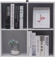 Happyment Moderne Boekenkast - 4 vakken - Wit - Boekenplank - Woonkamer, slaapkamer en kinderkamer - Hout - MDF