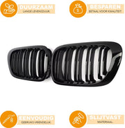 Voorbumper - Voor BMW E46 M3 2-Deur (1998-2004)- Dubbele Slat - Glanzend Zwart - Auto accessoires