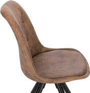 Bolt Edge Bezoekersstoelen - Donkerbruin stof - Houten poten - Zithoogte 46cm - Set van 2