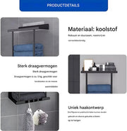 Handdoekenrek badkamer - Verstelbaar in hoogte - Voor Badkamer en Keuken - 38-75 cm - Wandmontage