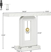 Moderne Wandtafel Marlero- 30 × 100 × 82 cm - Haltafel - Marmerlook - Consoletafel - Voor Gang en Woonkamer