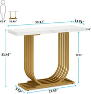 Consoletafel Valita - Haltafel - 100cm - Wandtafel - Gang of woonkamer - Goud/wit