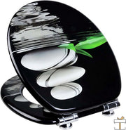Bolt Edge Toiletbril - Kiezel print - Antibacterieel - Softclose - Universeel ontwerp
