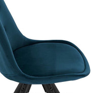 Bezoekersstoelen - Blauw Velvet - Houten poten - Zithoogte 46cm - Set van 2