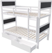 Luxe hoogslaper voor kinderen - 90x200 cm - 2 Kinderbedden - stapelbed - Met Hoektrap, valbeveiliging en raam - Peuterbed