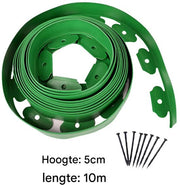 Borderrand - 20m - Gazonrand Kunststof - Flexibele perkafzetting - Tuinrand - 5cm hoog - Groen