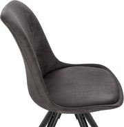 Bezoekersstoelen - Antraciet stof - Houten poten - Zithoogte 46cm - Set van 2