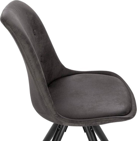 Bezoekersstoelen - Antraciet stof - Houten poten - Zithoogte 46cm - Set van 2