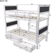 Luxe hoogslaper Fioren voor kinderen - 90x200 cm - 2 Kinderbedden - stapelbed - Met Hoektrap, valbeveiliging en raam - Peuterbed