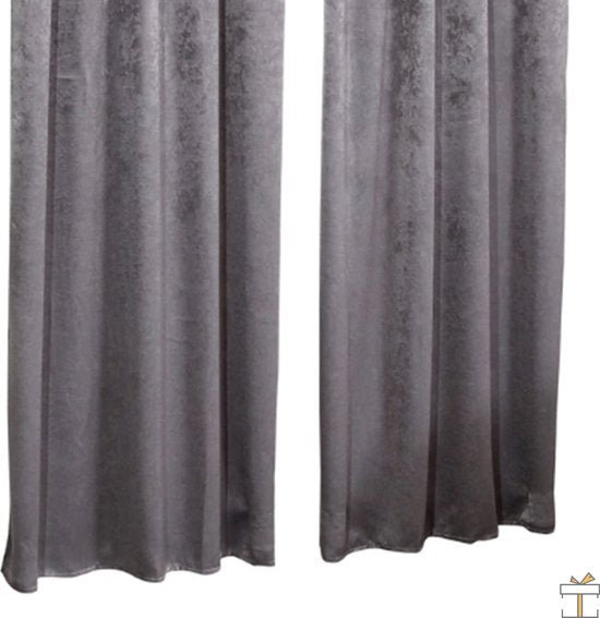 Happyment® Gordijnen Set van 2 - Verduisterend & Isolerend - Grijs - Rails - Gordijn - 135x245 cm - Zwaar