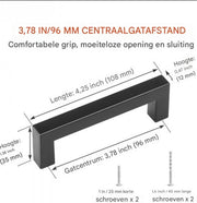 Meubelgrepen - Handgreep - Keukengreep - Kastgreep - Set van 30 - RVS - 108x12x35 mm - Handgrepen voor Lades & Deuren