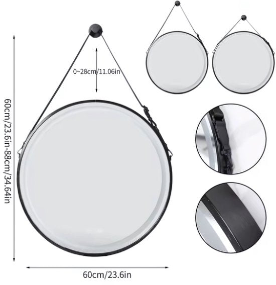 Ronde spiegel met verlichting - 60cm - Voor Badkamer, Make-up & Wandmontage - Dimbaar licht met voorruitverluchting - Goud