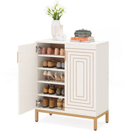 Schoenenkast deluxe - Met deuren - Wit - 20 paar - Schoenenrek - 80m - 6 laags - Opbergkast