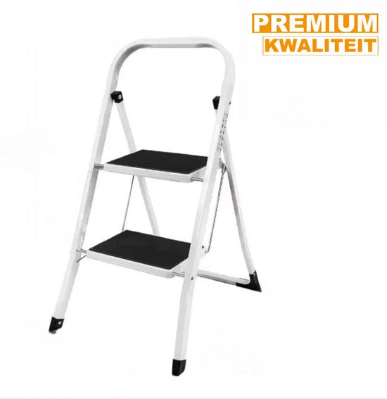 Opvouwbare Opstapkruk - 2-4 Stappen Ladder - Draagbare Opvouwbare Trapladder - Antislip Voeten - Voor Binnen & Buiten