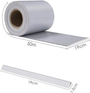 Happyment Privacy strip - Net schutting - Zichtbreeknet deluxe - Zichtdoek - Windbreekgaas - 50m x 19cm - Grijs