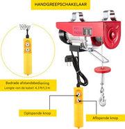 Elektrische hijskraan takel - Met afstandsbediening - Lier - Kabeltakel - 100/200KG - Garage lier - 12m hefhoogte