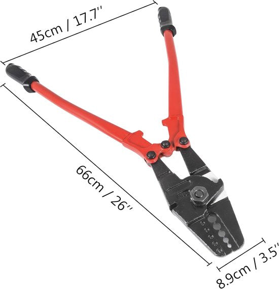 Happyment Tangenset - Kabel Tang - Krimptang - Geïsoleerde Handvaten - Rood