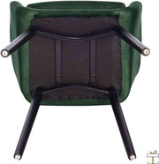 Happyment Eetkamerstoelen Groen Deluxe - Set van 4 - Woonkamerstoelen met rugleuning - Keukenstoelen - Fauteuil - Kuipstoel - Fluweel