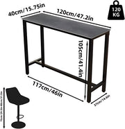 Bartafel Milano Tavien - 120cn - Voor binnen - Keuken en woonkamer - Marmer look - 4 to 6 personen - Donkergrijs