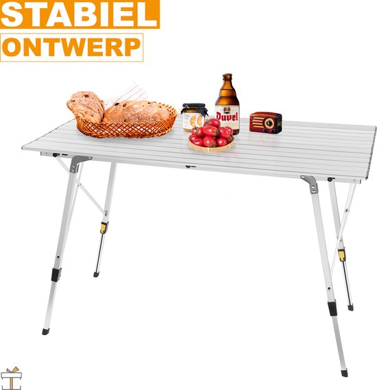 Happyment® Camping klaptafel - 4 personen - Inklapbaar - Picknicktafel - Verstelbaar in hoogte - Kinderen & volwassenen