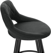 Barkruk Modern Hilton - Industrial - Antraciet - Barkrukken set van 1 - Barstoel Kruk - Barstoelen met rugleuning - Keukenstoel - Stof