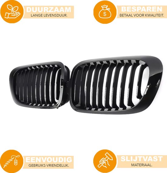 Grille Racing Zynex - Voorbumper grille deluxe - Voor BMW E46 (1999-2003) 320i/323i/325i/328i/M3 (2000-2007) - Gloss Black - Racing Grills - Auto accessoires