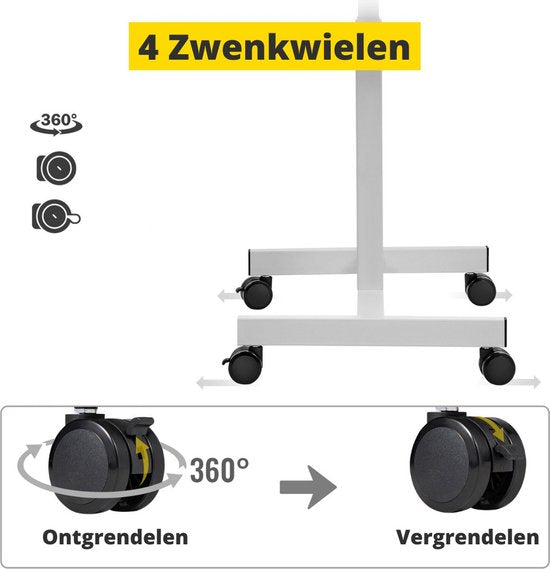 Happyment Zit Sta Bureau - Laptop Bureau - Zit Bureau - In Hoogte Verstelbaar - Wit