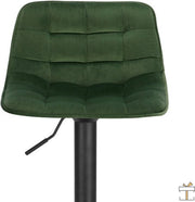 Bolt Edge Velvet Barkrukken - Groen - Ergonomisch - Zithoogte 59-81cm - Met rugleuning - Set van 2
