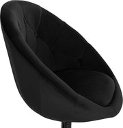 Barkruk - Zwart Velvet - Industrial - Verstelbaar - Rugleuning - Set van 1