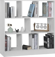 Bolt Edge Boekenkast Malda - 8 Vakken - Wit Hout - Woonkamer - Slaapkamer - Kinderkamer