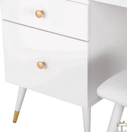 Bolt Edge Kaptafel - Wit - Inclusief Spiegel en Krukje - Make-up Tafel voor Meisjes - Voor Kinderen en Volwassenen