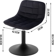 Barkruk - Zwart - Velvet - Verstelbaar - Industrial stijl - Set van 1