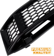 Voorbumper - Voor Audi A4 B9 S-Line/S4 2016-2018 - Auto accessoires - Mistlampgrille - Gloss Zwart