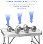 Opvouwbare Campingtafel - Elvo - Lichtgewicht Aluminium - 2 In Hoogte Verstelbare Poten - Draagbare Picknicktafel voor Feestjes