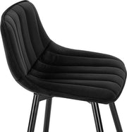 Barkruk Merlito - Industrial - Zwart - Barkrukken set van 2 - Barstoel Kruk - Barstoelen met rugleuning - Keukenstoel - Velvet