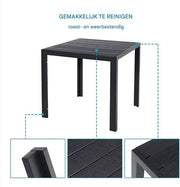 Tuinset met tuinstoelen - Tuintafel - 4 personns - Balkonset - 5-delige tuinemubelen - Aluminium - Zwart - Klapstoelen