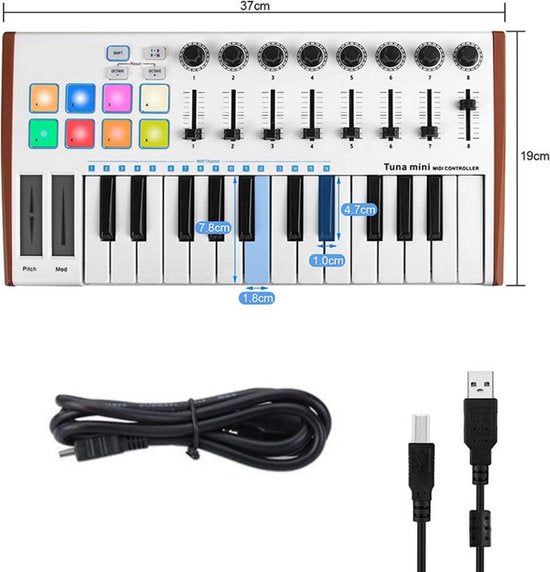 Happyment Keyboard Met Mengpaneel - Elektrische Piano - Digitale Piano - Voor Apple Producten - USB-aansluiting