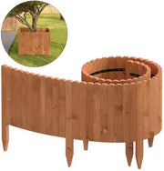 Tuin Gras Gazon Rand - Flexibele Houten Border voor Tuinhek - Tuinafboording voor Outdoor Landschap & Tuindecoratie - 203x60x1.4cm Bruin