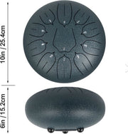 Happyment Steel Tongue Drum - 25 cm - 11 noten - Handdrum - Tong drum - Yoga - Handpan - Marineblauw