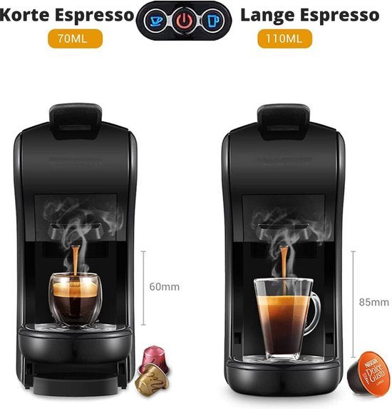 Happyment 4 in 1 Koffiemachine - Koffiezetapparaat - Koffie Automaat - Automatisch - Nespresso - Dolce Gusto - Koffiepoeder - Koffiepads - Met Melkopschuimer