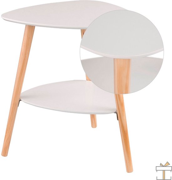 Bolt Edge Bijzettafel - Modern - Nachtkastje - Driehoek - 50x40x55cm - Voor Slaapkamer