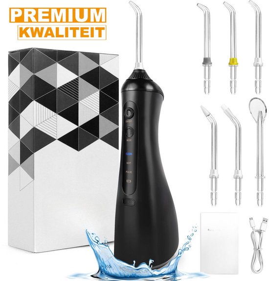 Flosser Zyrell - Draadloze Waterflosser - Oplaadbare Monddouche met 6 Jet Tips - 3 Modi - Tandheelkundige Flosser voor Tanden & Tandvlees