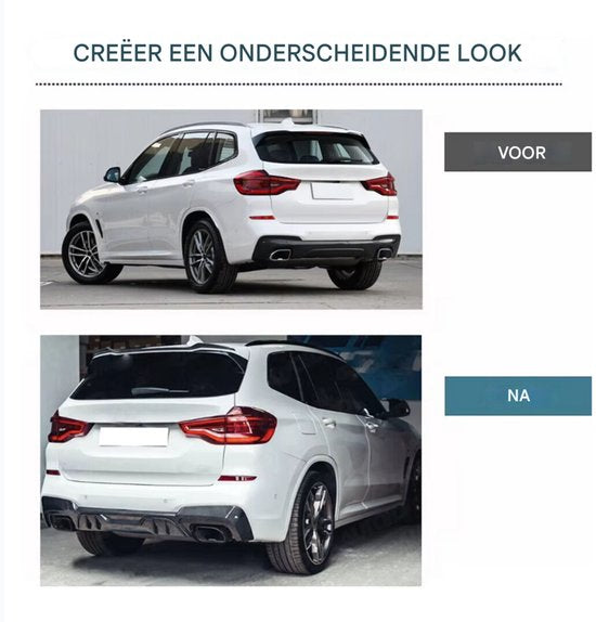 Achterdiffuser - Voor BMW X3 G01 M40i (2018-2021) - Prestaties ABS - Carbon Look - Achterlip - Auto accessoires
