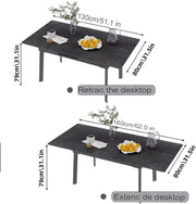 Eettafel Zenia - 4 tot 8 personen - Zwart - Uitschuifbaar - 130-160cm - Rechthoekig