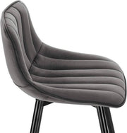Luxe Barkurk Mambia - Industrial - Grijs - Barkrukken set van 1 - Barstoel Kruk - Barstoelen met rugleuning - Keukenstoel - Velvet