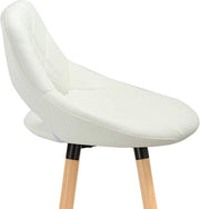 Barkruk Modern Hilton - Industrial - Wit - Barkrukken set van 1 - Barstoel Kruk - Barstoelen met rugleuning - Keukenstoel - Kunstleer