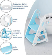 Wc verkleiner met trapje - 2 in 1 Voor peuters en kleuters - Toiletverkleiner - Opvouwbaar - Grijs