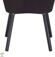 Eetkamerstoelen - Zwart Velvet - Kuipstoelen - Set van 4 - Met rugleuning