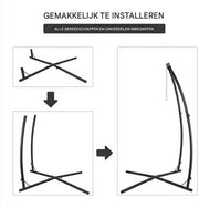 Hangstoel standaard - Zonder stoel - C-Type/X-Type - Voor binnen - Cocoon - Massief stalen frame - met Haak - Verstelbaar - 210CM